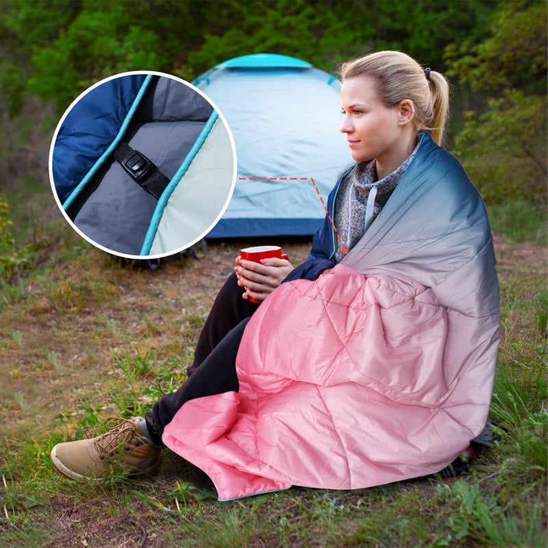 GLORSIGN Outdoor Puffy Camping Blanket, Lightweight Down Alternative Puffy Printed Camping Large Ultra Warm Hammock Top Quilt Waterproof Blanket for Traveling Picnic Beach Party Cold Weather (Arizona Fade) - Image 3